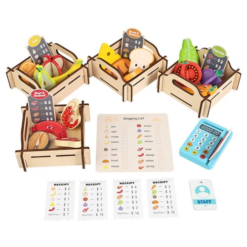 Supermercato legno con - supermercato,